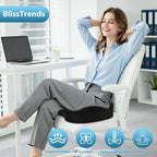 BlissTrends Memory Foam Seat Cushion for Office Chair & Car Seat, Black
