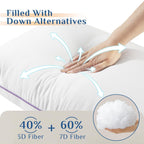 JOLLYVOGUE Firm King Size Pillows Set of 4, Cooling Supportive Bed Pillows with Oeko-Tex Certified Soft Down Alternative Fill, Luxury Hotel Quality for Back, Stomach and Side Sleepers