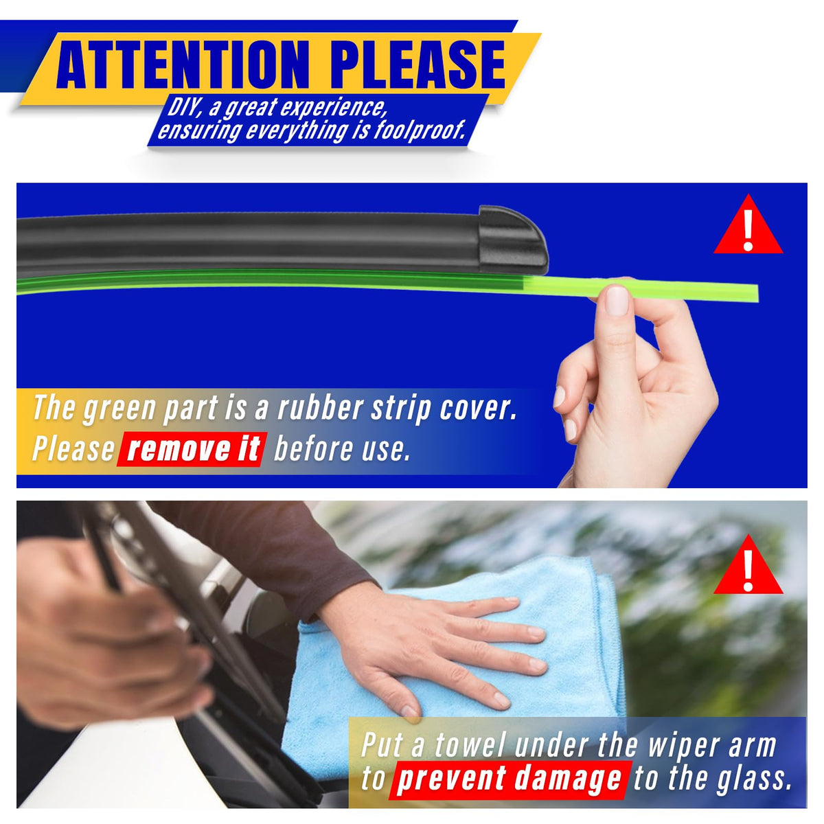 3 Wipers Fits Subaru Forester 2012-2018 Outback 2015-2019 Wiper Blades