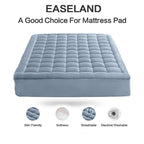 EASELAND King Size Mattress Pad Cotton Pillow Top Mattress Topper White