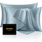 INFIIXSO Mulberry Silk Pillow Cases Standard Size with Zipper, Champagne