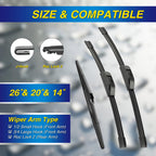 5 PLUS Silicone Windshield Wipers Fits GMC Acadia 2007-2011 (3 PACK)