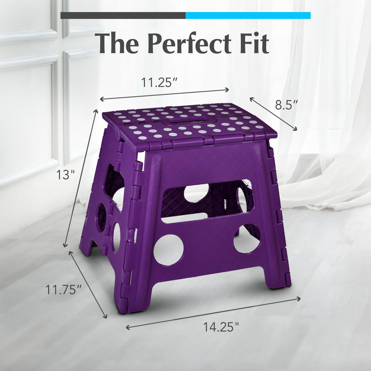 Handy Laundry Folding Step Stool 9 Inch, Pink, Non-Slip Holds 300 lbs