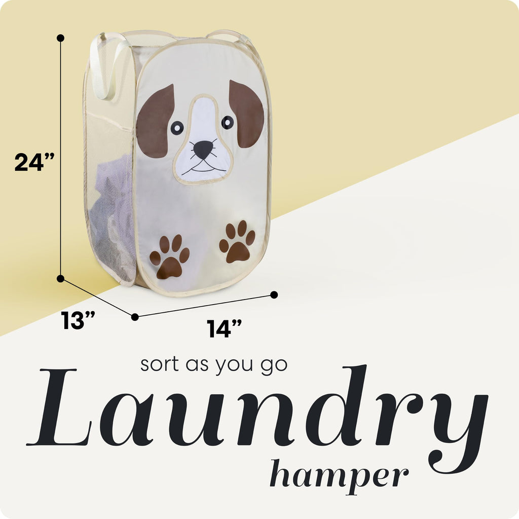 Handy Laundry Collapsible Mesh Pop-Up Hamper with Side Pocket