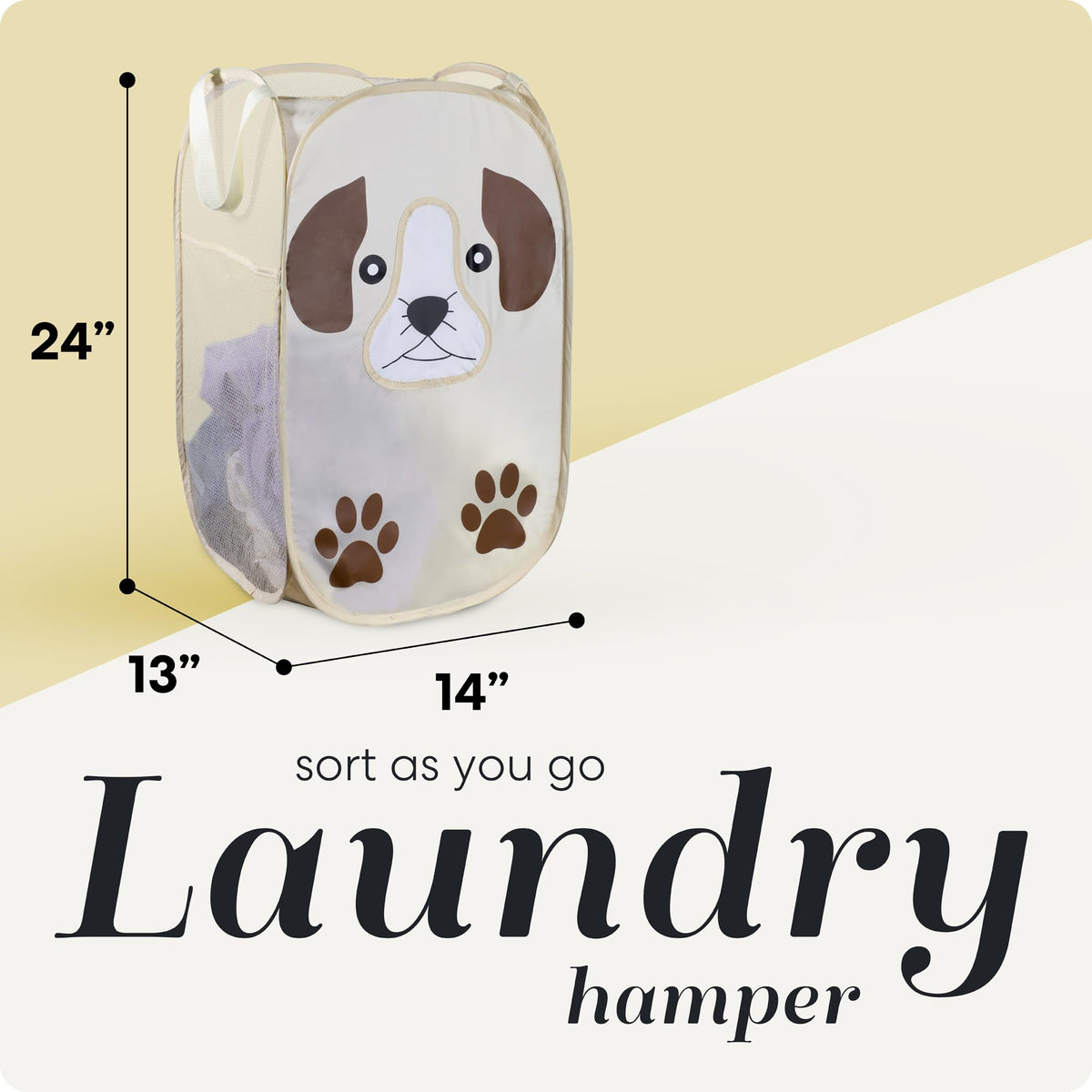 Handy Laundry Collapsible Mesh Pop-Up Hamper with Side Pocket