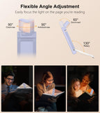 Gritin Book Light Rechargeable, Clip on LED Reading Light for Books in Bed