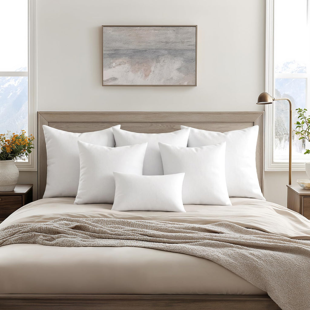 MIULEE 14x14 Pillow Inserts 4 Pack, 100% Virgin Fiber Filling Throw Pillows
