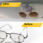 Yuoyar Magnetic Leather Sunglasses Holder for Car, 2 Packs (Silver Grey)