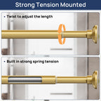 ENJOYBASICS 1" Black Shower Curtain Rod, 30-52" Adjustable, Secure Tension