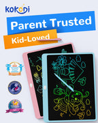 KOKODI LCD Writing Tablet, 12 Inch Colorful Toddler Doodle Board Drawing Tablet, Erasable Reusable Electronic Drawing Pads, Educational and Learning Toy for 3-6 Years Old Boy and Girls(Blue)