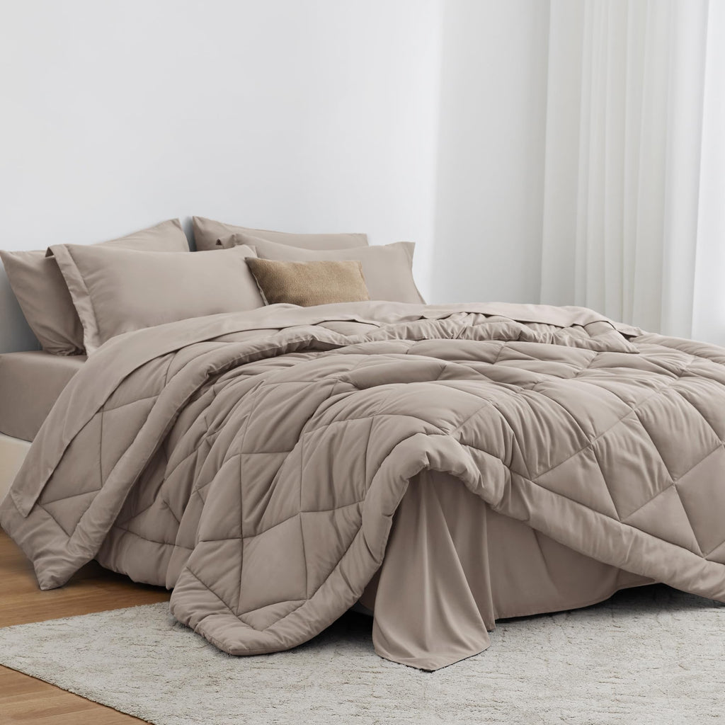 Love's cabin Twin Comforter Set, 5 Pieces Bed in a Bag, Aqua