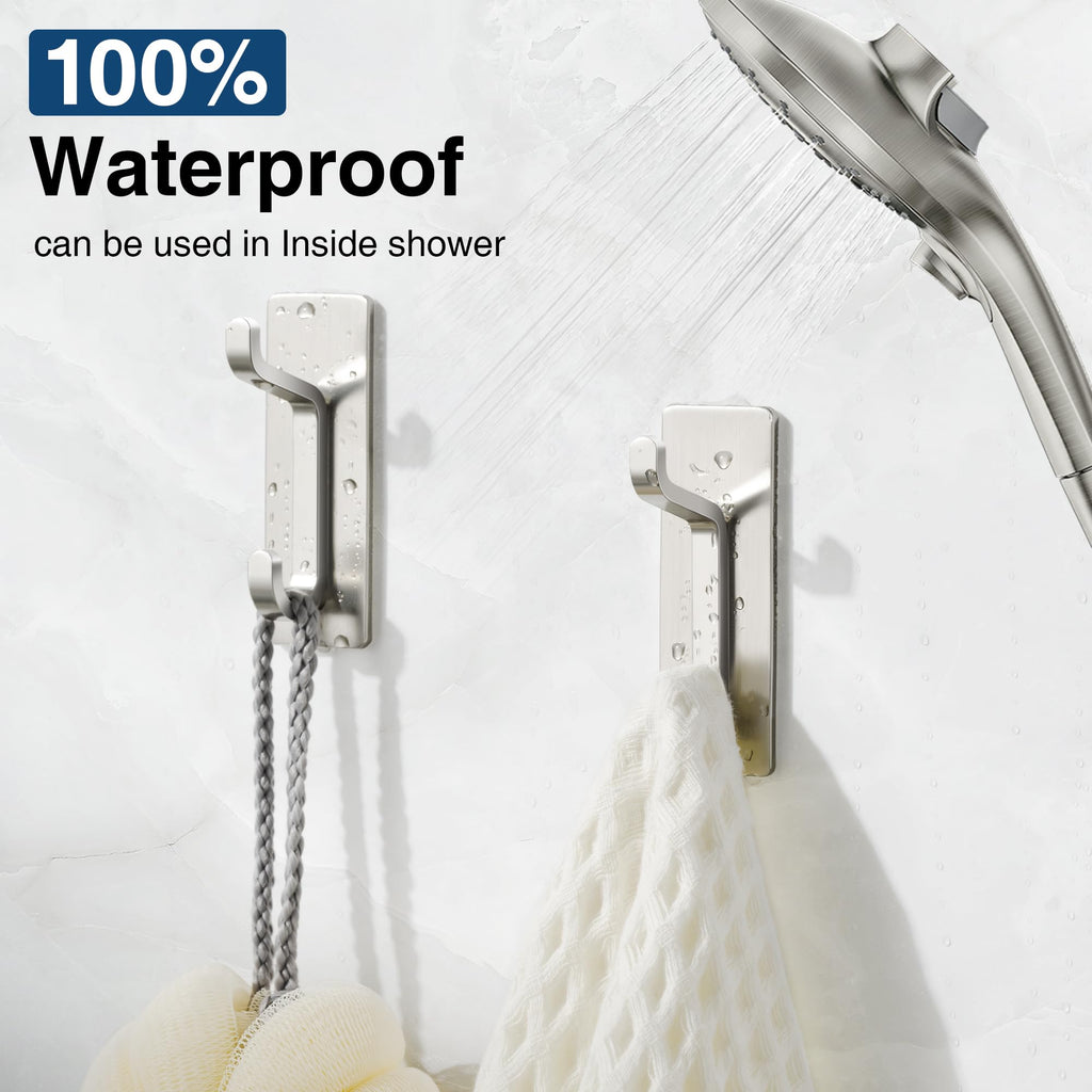 pickpiff 13LB Strong Stick-on Hooks for Coat & Towel, Black 4 Pack