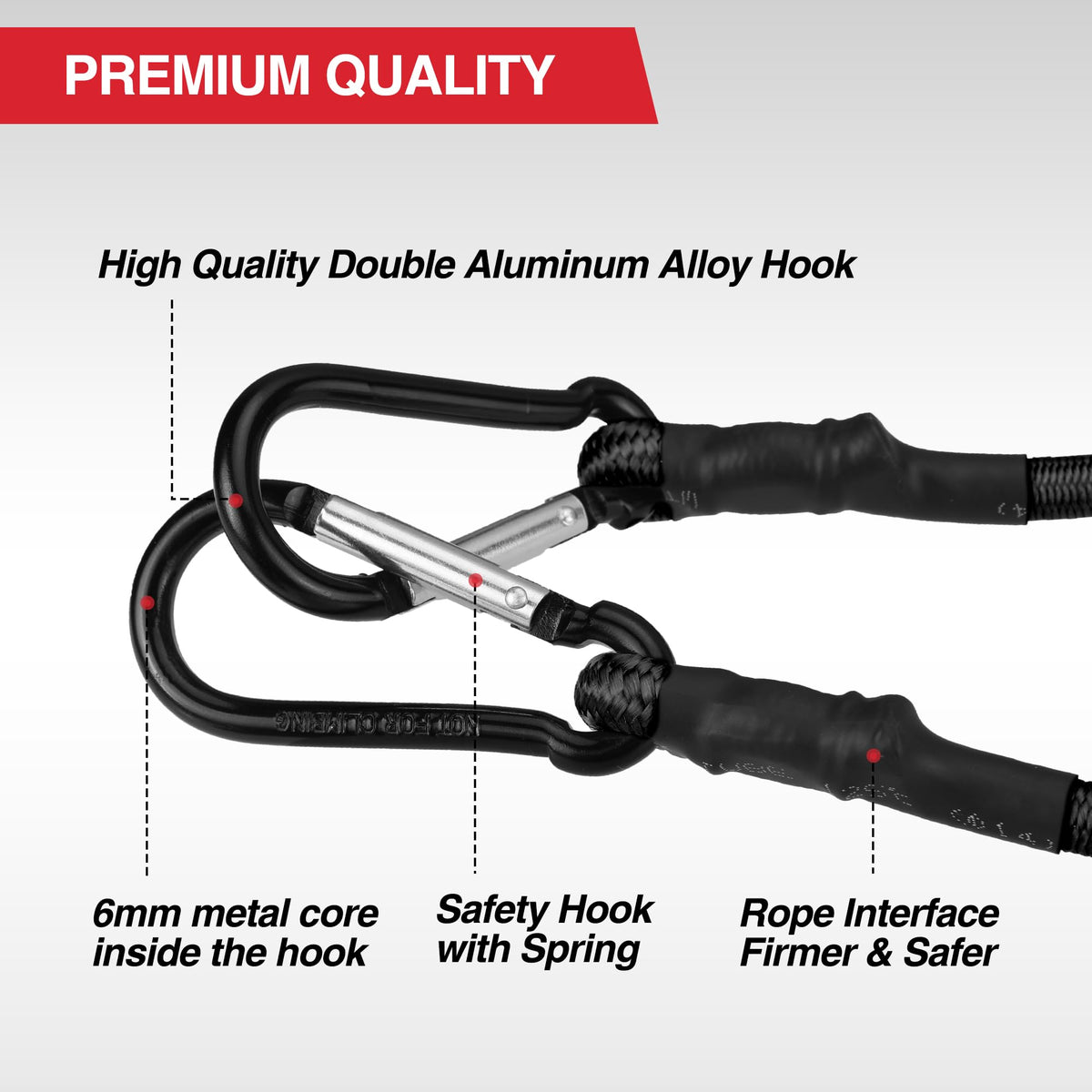 WORKPRO 24" Bungee Cords with Hooks, 4 Pack Heavy Duty Outdoor Bungee Strap