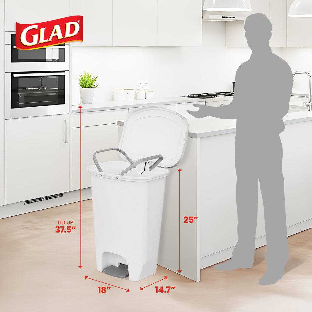 Glad Trash Can with Clorox Odor Protection | Plastic Bin, 13 Gal, Black