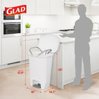Glad Trash Can with Clorox Odor Protection | Plastic Bin, 13 Gal, Black