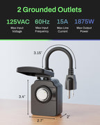 BN-LINK Outdoor 24-Hour Mechanical Timer Outlet, 2 Grounded Outlets