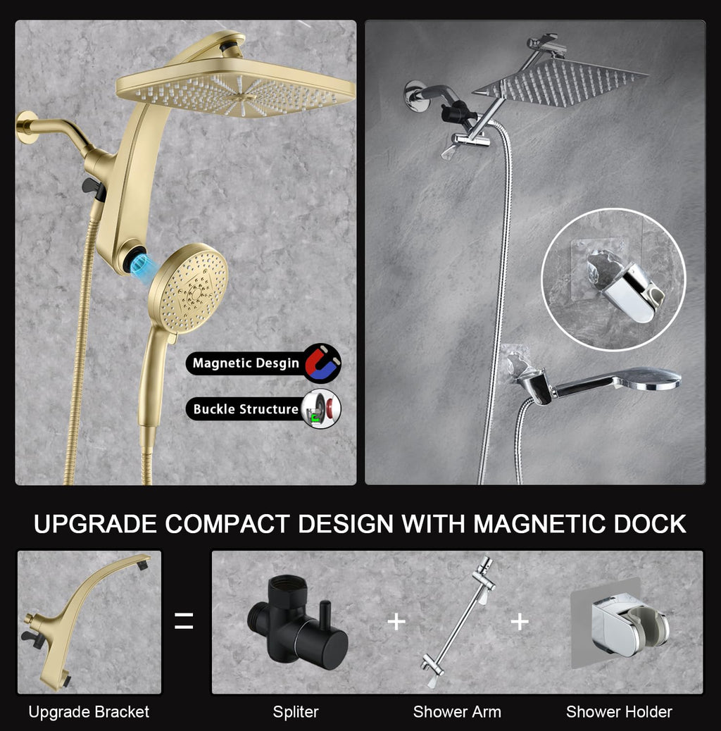 Rain Shower Head with Handheld Showerhead, Chrome 1.8GPM 460311
