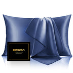INFIIXSO Mulberry Silk Pillow Cases Standard Size with Zipper, Champagne