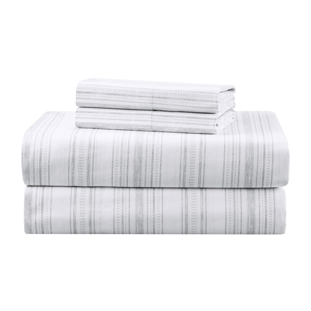 Comfort Spaces 100% Cotton Percale Sheets Twin XL Size 3 Pc, Diamond Sliver