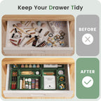 A-LuGei 【Military Grade】 Drawer Organizer for Vanity Bathroom Makeup Desk
