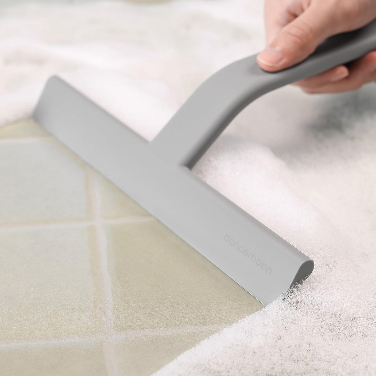 dancemoon JustHang Shower Squeegee with Built-in Hook, 10-Inch Black