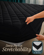 Twin Mattress Pad, Quilted Mattress Protector Topper fits 16" Deep Pocket