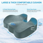 BlissTrends Memory Foam Seat Cushion for Office Chair & Car Seat, Black