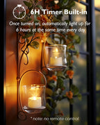 Homemory 12-Pack Battery Tea Lights with Timer Built in, Auto-On 6H Daily