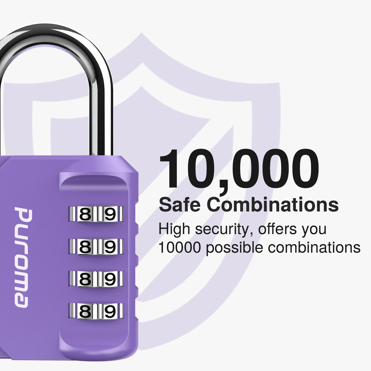 Puroma 2 Pack Combination Lock Locker 4 Digits Combo Padlock Gym Black