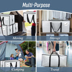 6 Pack Extra Heavy Duty Large Moving Bags with Strong Zipper, Dark Blue