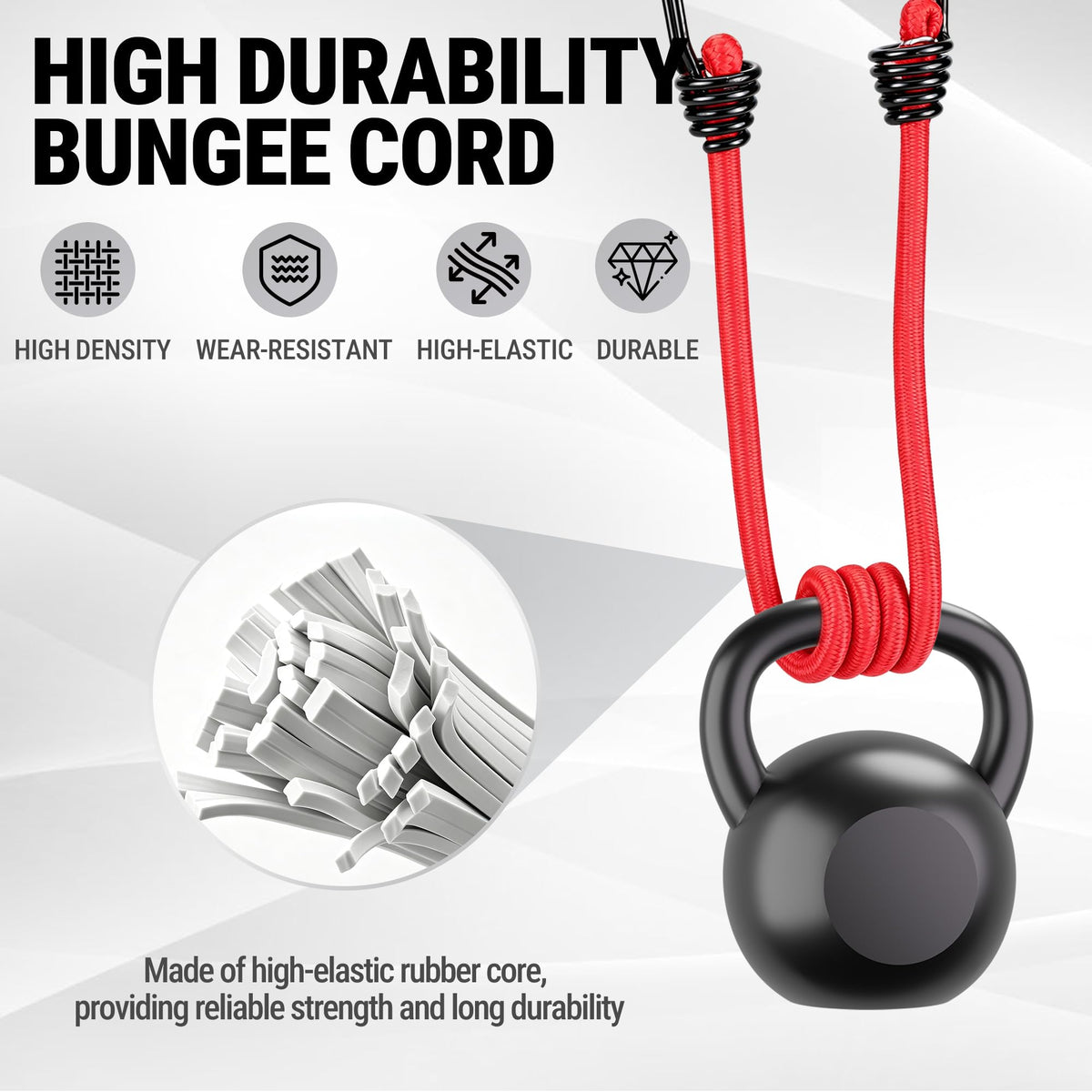 WORKPRO 24" Bungee Cords with Hooks, 4 Pack Heavy Duty Outdoor Bungee Strap