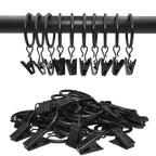 40 Pack Metal Curtain Rings with Clips, 1.5 in ID, Gold