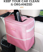 HOTOR Car Trash Can, Leakproof Car Organizer, 2-Gallon, Brown