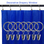 40 Pack Metal Curtain Rings with Clips, 1.5 in ID, Gold