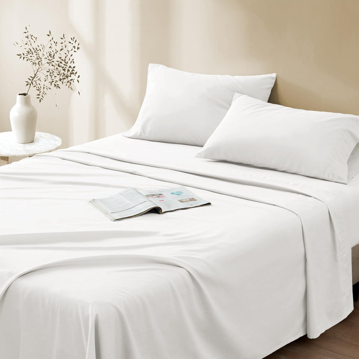 Comfort Spaces 100% Cotton Percale Sheets Twin XL Size 3 Pc, Diamond Sliver