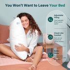 Nuzzle Neck Pillow Adjustable Standard Size Set of 2,Soft Luxury Hotel Feel