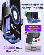 VANMASS【85+LBS Strongest Suction & Military-Grade Ultimate Car Phone Mount【Patent Safety Certs】 Cell Phone Holder for Dash Windshield Vent for iPhone 18 17 Pro Max Automobile Interior Sets, Ink Black