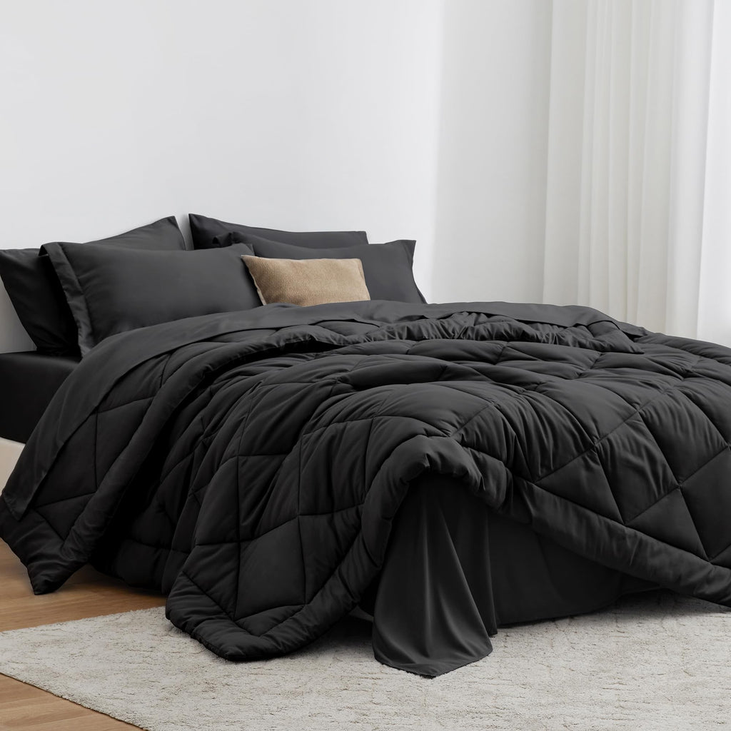 Love's cabin Twin Comforter Set, 5 Pieces Bed in a Bag, Aqua