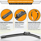 AUTOBOO Windshield Wiper Blade Replacement for Toyota RAV4 Mazda 5