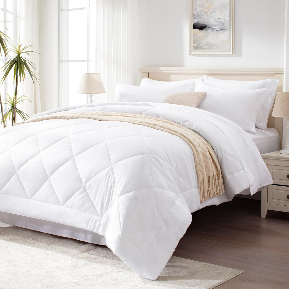 Love's cabin Twin Comforter Set, 5 Pieces Bed in a Bag, Aqua