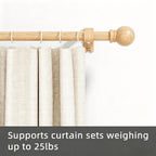 GXOACKJ Curtain Rods for windows 28-78 inch, 5/8 inch Decorative Dark Walnut Wood Splicing Heavy Duty Metal Curtain Rod set with Brackets