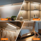 Under Cabinet Lighting Wireless, 15inch Motion Sensor Light, 3Pack-Black
