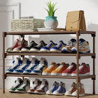 Kitsure Shoe Rack - Non-Woven Shoe Rack Shelf, Shoe Organizer for Closet, Entryway, Garage & Corridor, Stackable Shoe Shelves, 27.5" Wide - 2 Tier, Black
