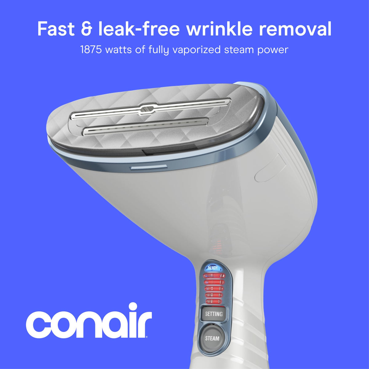 Conair Steamer for Clothes & Upholstery, Handheld, 3 Attachments, White