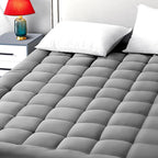 EASELAND King Size Mattress Pad Cotton Pillow Top Mattress Topper White