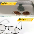 Yuoyar Magnetic Leather Sunglasses Holder for Car, 2 Packs (Silver Grey)