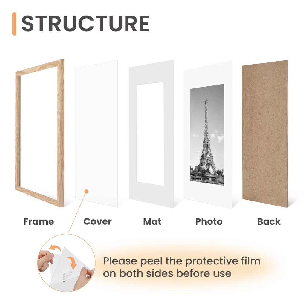 upsimples 8x10 Picture Frames, Gallery Wall Frames Set of 5, Black