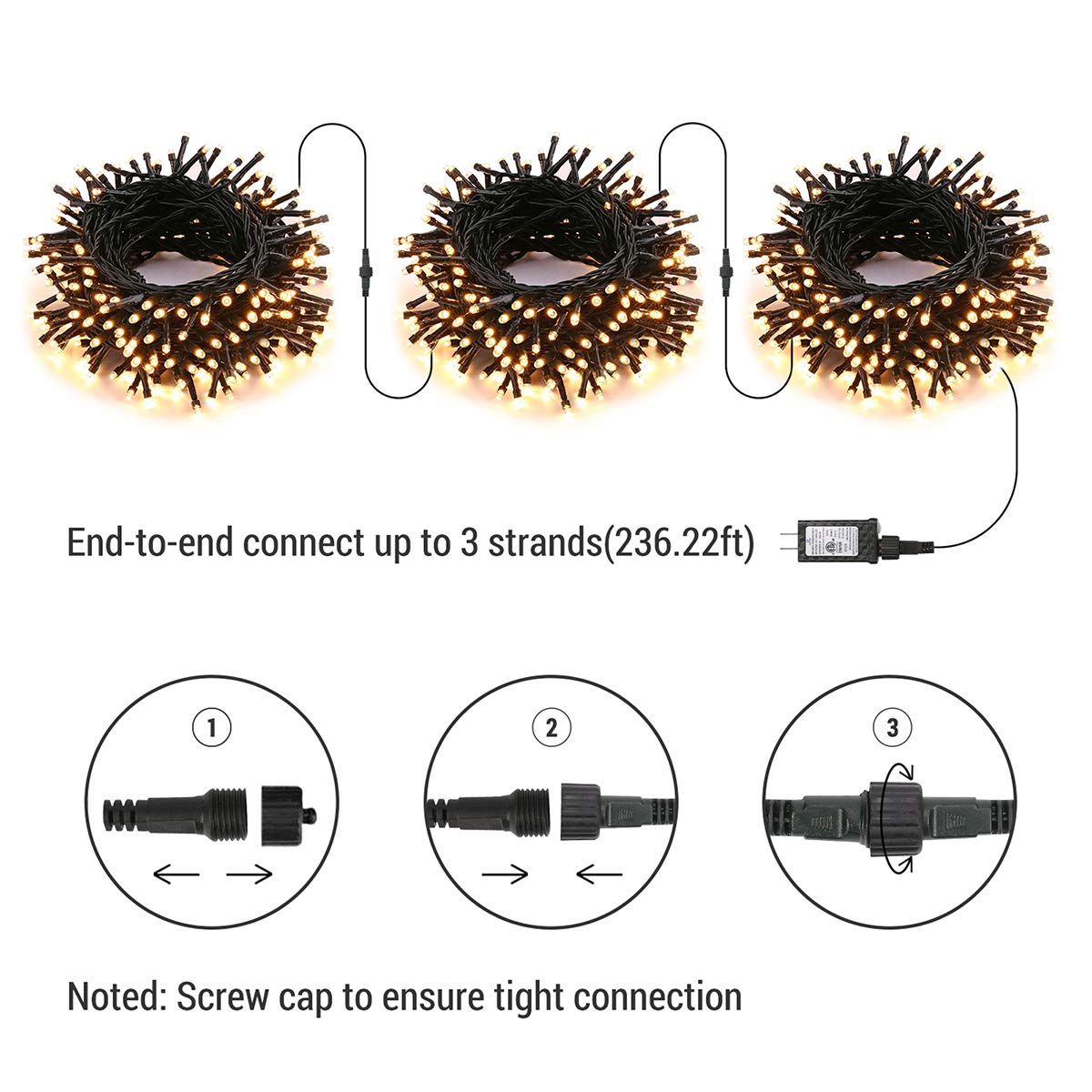 Brizled LED Halloween Lights Indoor Outdoor Orange & Purple String Light