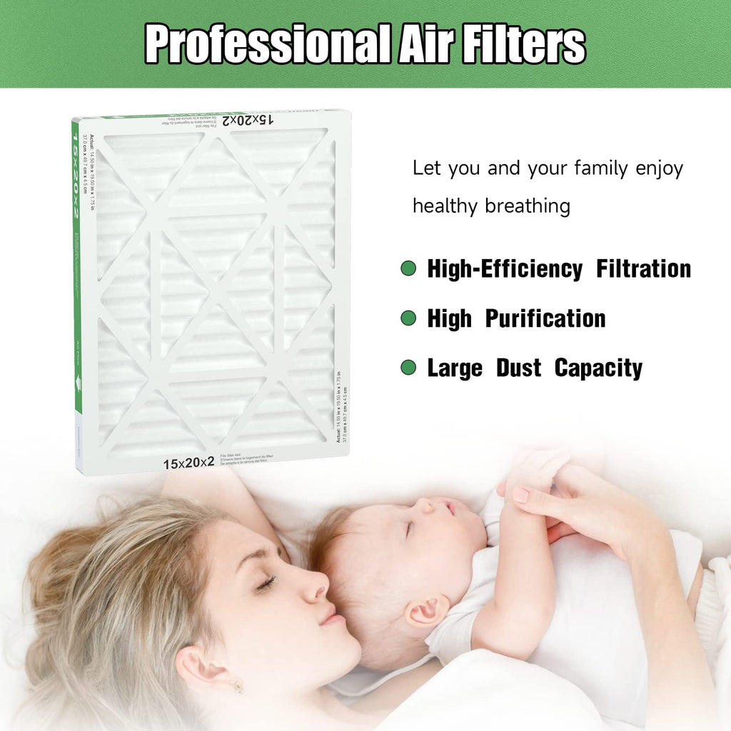 TRIGHTFILTERS 14x20x1 Air Filter 4 Pack, MERV 8 Filter Replacement
