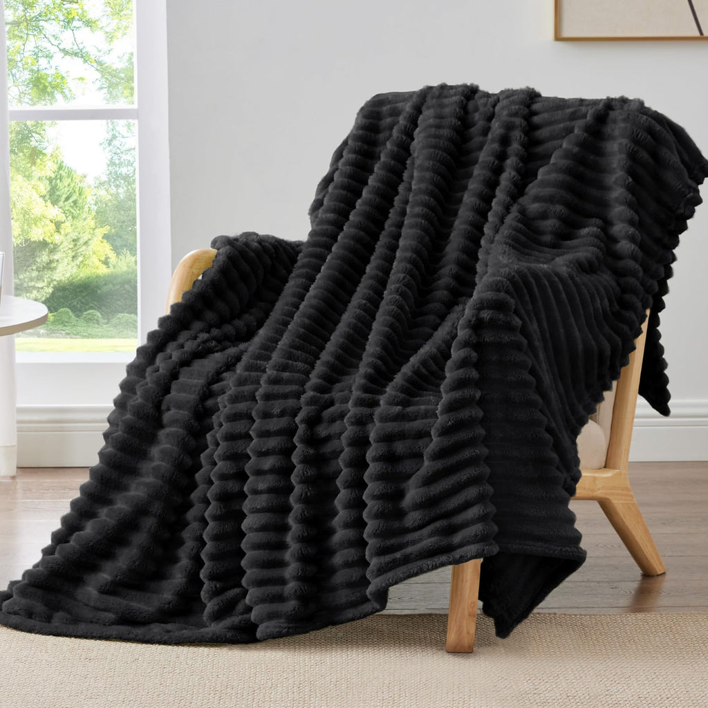 BEDELITE Ribbed Full Size Blanket for Bed, Olive Green, 84"x90"